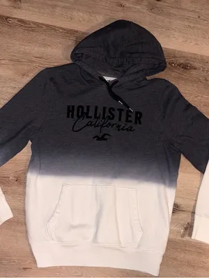 Hollister Ombre Dark Gray to White Pullover Hoodie thumbnail 1