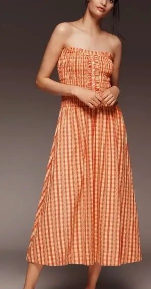 Damson Madder Grace Squareneck Midi Dress US Size 8 thumbnail 1