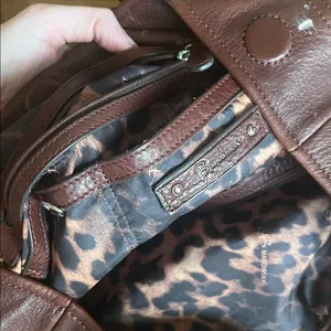 B. Makowsky Chocolate Brown Leather Shoulder Satchel thumbnail 5