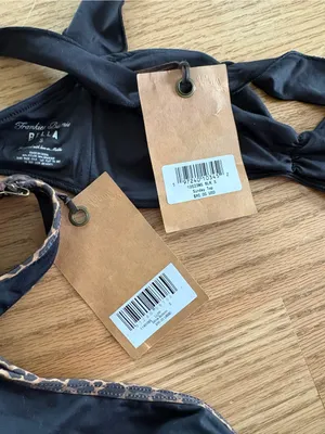 Frankie's Bikinis Black Bikini with Leopard-Trim thumbnail 3