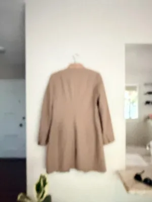 All saints leni wool cashmere blend nude tan single button long coat blazer 6 thumbnail 13