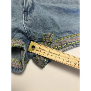 SHEIN Embroidered Denim Shorts Womens Boho Festival Y2K Blue Size S/M thumbnail 9