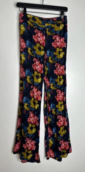 Abercrombie And Fitch Pants Womens 2 Wide‎ Leg Floral Lightweight Comfort CP24 thumbnail 1