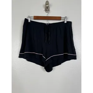 Victorias Secret Pajama Set L Black White Piping Modal Short Sleeve Button Down thumbnail 6