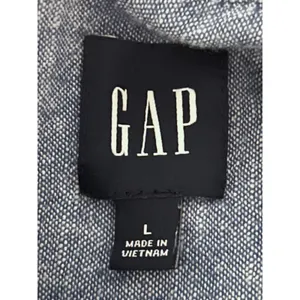 GAP Womens Blue Linen Blend Chambray Style Long Sleeve Button Down Shirt Large thumbnail 13