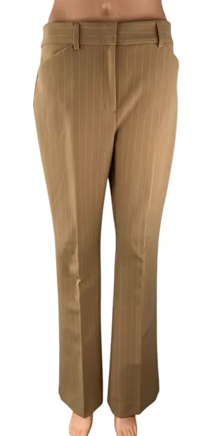 Express Editor Women's Tan Beige Khaki High Rise Flare Trousers Pants Size 6 thumbnail 1