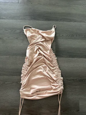 Princess Polly cream ruched bodycon mini dress thumbnail 3