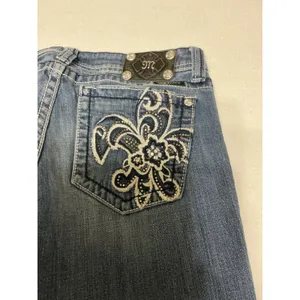 Miss Me Jeans Women 31 Bootcut Dark Wash Embroidered Rhinestone JP5033R thumbnail 8