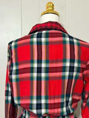 Victoria’s Secret Elsa Plaid Flannel Sleep Romper Red Tartan XS thumbnail 12