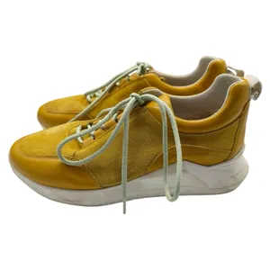 Anthropologie Mustard Yellow Suede Low Top Sneakers Women’s US 7.5 Euro 38 thumbnail 2