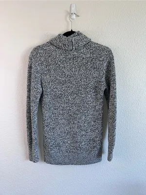 Abercrombie and Fitch Women's Long Sleeve Turtleneck Black Marled Sweater Jumper thumbnail 5