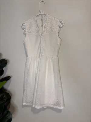 bebe white Lace Floral Sleeveless Dress 4 thumbnail 5