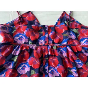CAD Floral Handkerchief‎ Hem Camisole Top Red Blue Purple XL GUC thumbnail 2