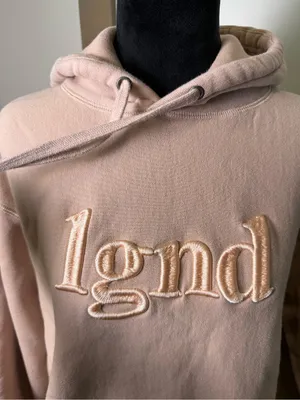 LGND Supply Co. Womens Light Pink Heavyweight Hoodie Embroidered Logo Sweatshirt thumbnail 2