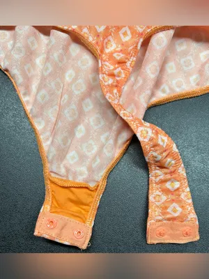 Free People Intimately Fp Size L Floral Mesh Neon Peach Corset Bodysuit thumbnail 7