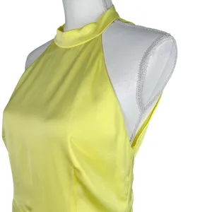 Lulus Women’s Open Back Yellow Halter Dress Size Medium thumbnail 5