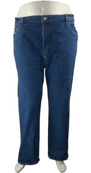 Abercrombie & Fitch The 90s Relaxed Women Blue High Rise Straight Denim Jeans 35 thumbnail 1