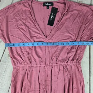Lulus Easy for Me Rusty Rose Short Sleeve Maxi Dress 44558 Medium thumbnail 8