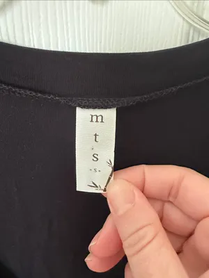 MTS Boutique, bamboo, oversized Black V-Neck Pocket T-Shirt small thumbnail 2