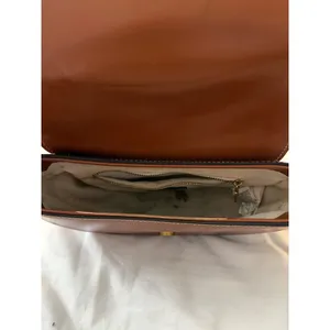 Saddle Bag Crossbody Cognac‎ Brown Striped Webbing Strap Boho Chic Handbag thumbnail 12