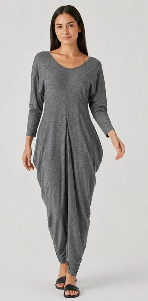 Halara Oversized Harem Jumpsuit Charcoal Gray Heather Open Back 3/4 Sleeve XS NW thumbnail 1