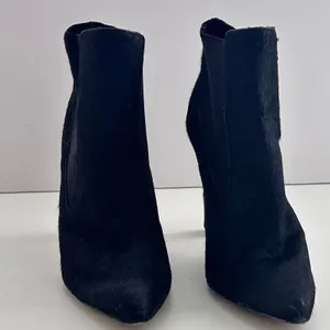 Ava & Aiden Ankle Boots Size 8.5 Black Faux Fur 4in Heel Goth Y2K Witchy Cosplay thumbnail 3