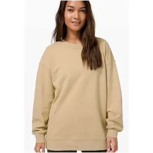 Lululemon Perfectly Oversized Crewneck Sweatshirt Tan Khaki Women Size 8‎ thumbnail 2