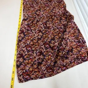 Natural Life Womens XS/S Floral Tiered Midi Dress Pink Embroidered Pockets Brown thumbnail 7