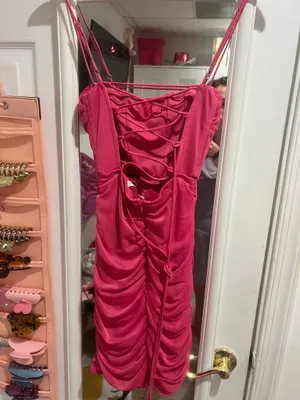 Lucy in the Sky Dress Pink Mini Bodycon S thumbnail 2