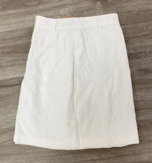 Milly White Textured Jacquard Pencil Skirt High Waist Size 2 thumbnail 1