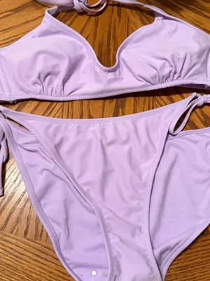 wild fable Lavender Bikini Set with Tie Straps thumbnail 1