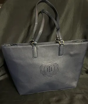 Tommy Hilfiger Dark Blue Embossed Logo Tote Handbag Purse NWT thumbnail 1