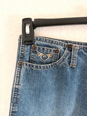 Y2K Knee Length Denim Skirt Blue thumbnail 3