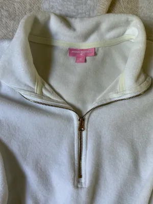 Stoney Clover Cropped Target White Terry Sweatshirt thumbnail 5