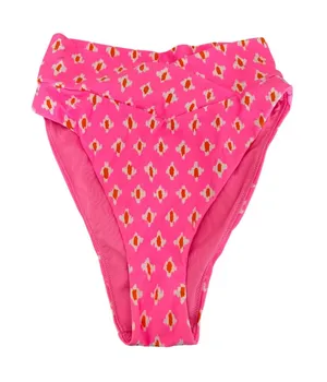 AERIE Printed High Waist Bikini Bottom Pink Small‎ NEW NWT thumbnail 1