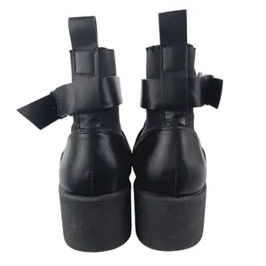 Zara Women's Black Leather Almond Toe Buckle Strap Ankle Boots Booties Size 8 thumbnail 3