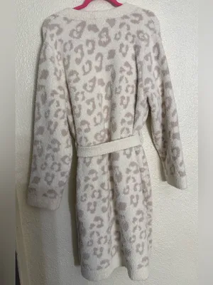 Barefoot dreams cozy In the Wild Long Sleeve Leopard Print Short Robe size XL thumbnail 5