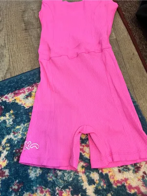 Year of ours pink ribbed romper thumbnail 6
