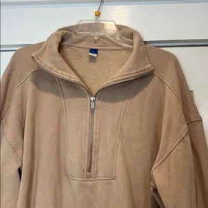 Old Navy women’s Beige Zip-Up Sweatshirt size large. thumbnail 2