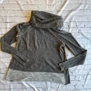 Free People Beach Turtleneck Sweatshirt Grey One Size Womens Loose Oversized thumbnail 12