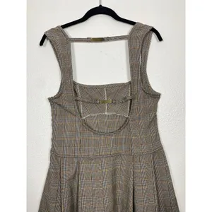 BDG Plaid Fit & Flare Mini Sleeveless Open Back Dress Size L thumbnail 9