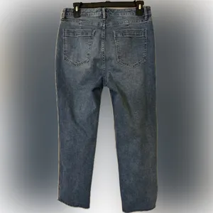 We The Free -Free People Crop Straight Leg Jeans 28 Medium Wash Raw Hem Classic thumbnail 3
