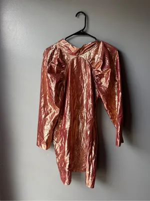 Little Moon Metallic Rose Gold Long Sleeve Mini Dress thumbnail 5