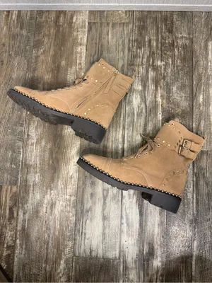 Sam Edelman Taupe Suede Studded Lace-Up Ankle Boots Size 8.5 thumbnail 12