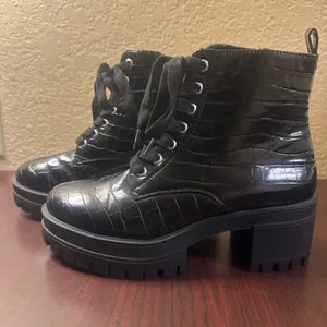 Forever 21 Black Combat Moto Boots thumbnail 10