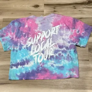 Short Sleeve Tie Dye Cropped Tee Shirt Women’s Medium thumbnail 3