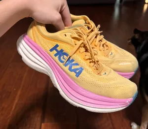 Hoka Bondi 8 Yellow Pink Blue  thumbnail 1
