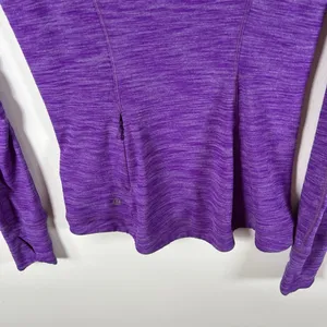 Lululemon 5 Mile Long‎ Sleeve Heathered Regal Plum Soft Cotton Thumbholes Size 4 thumbnail 7
