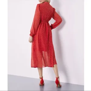 Suzanne Betro Red and Ivory‎ Polka Dot Button Front Dress XL thumbnail 11