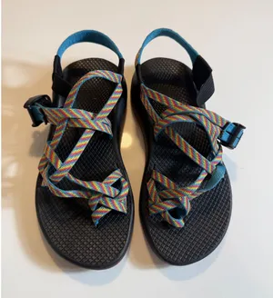 Chaco Rainbow Tie-Dye Multicolor Strappy‎ Sport Sandals Black Size 7 thumbnail 1